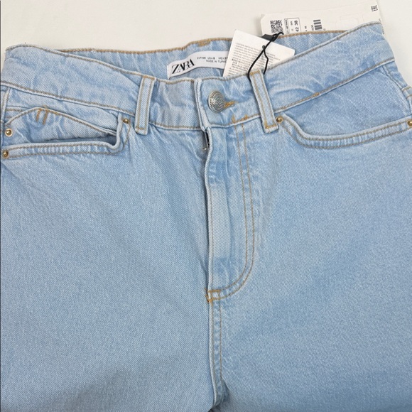 NWT Zara Women's Straight Leg Jeans in Soft Blue, Size 6 - Picture 7 of 7